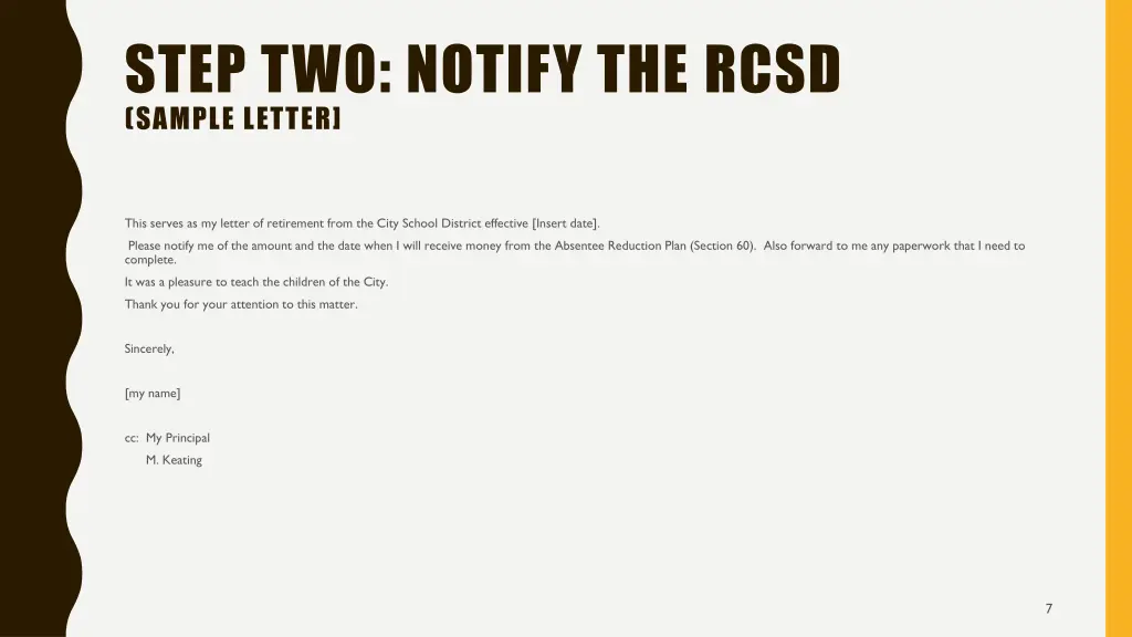 step two notify the rcsd sample letter