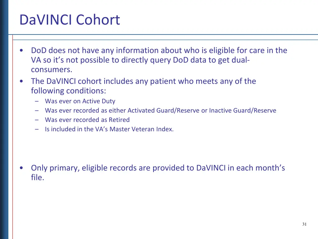 davinci cohort