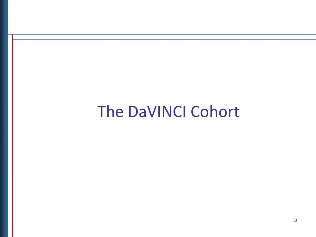 the davinci cohort