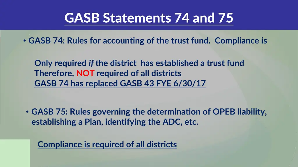 gasb statements 74 and 75