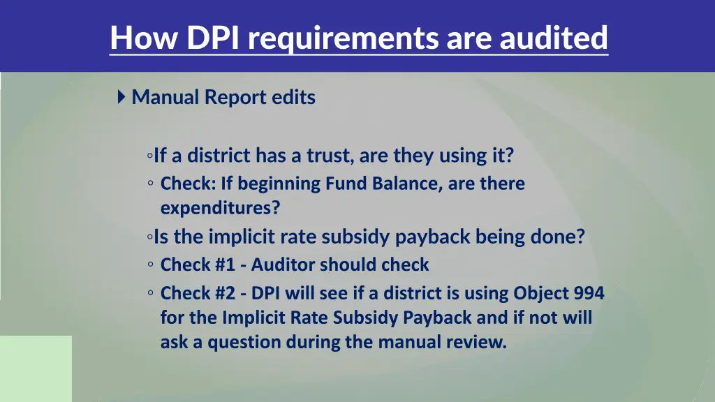 how dpi requirements are audited 1