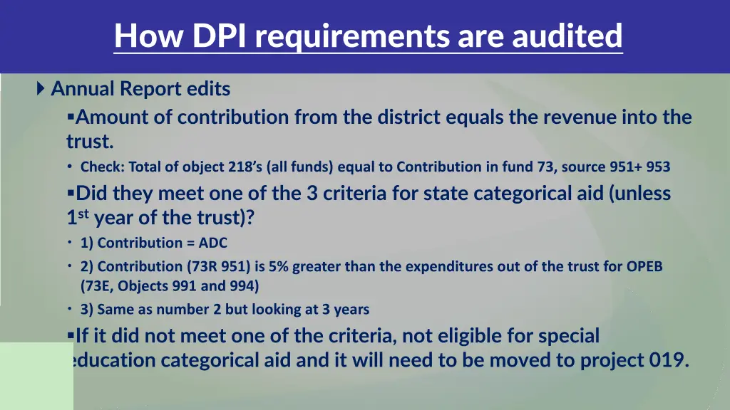 how dpi requirements are audited