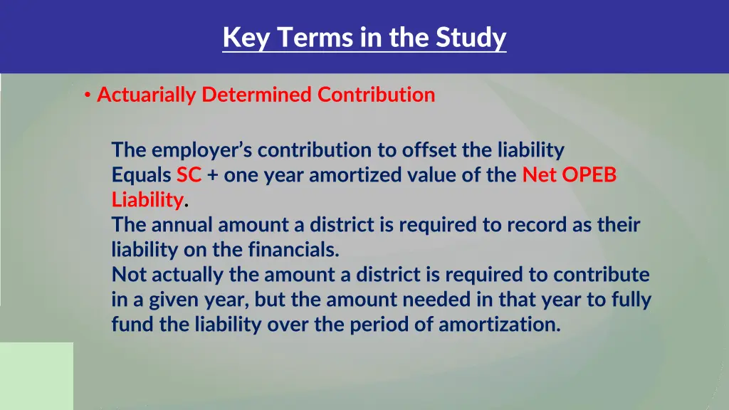 key terms in the study 1