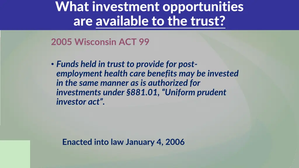 what investment opportunities are available