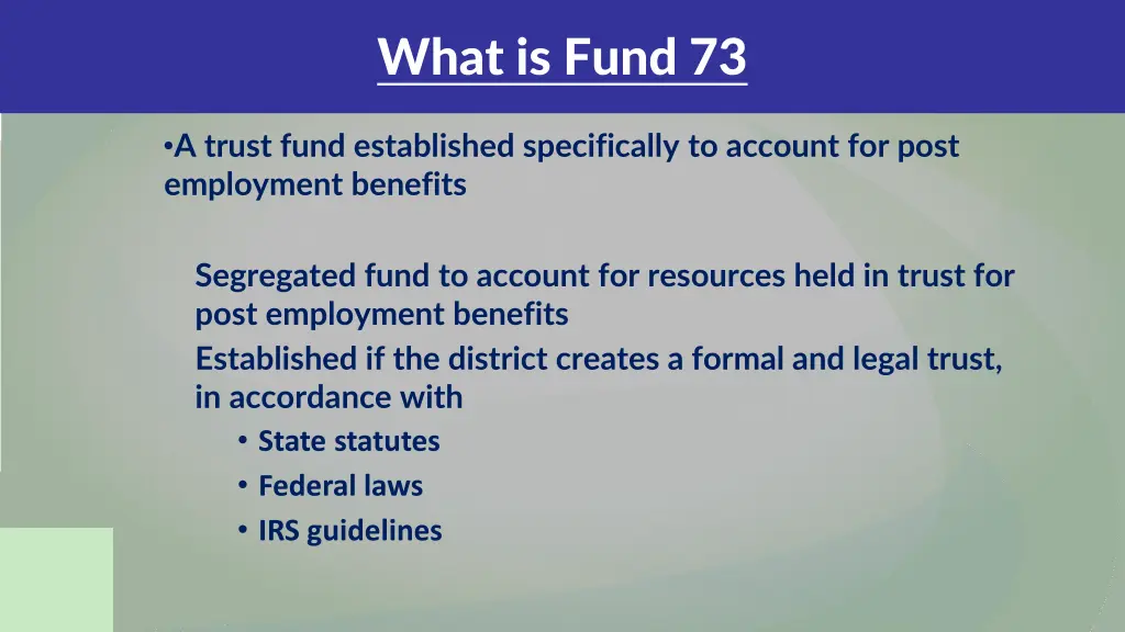 what is fund 73