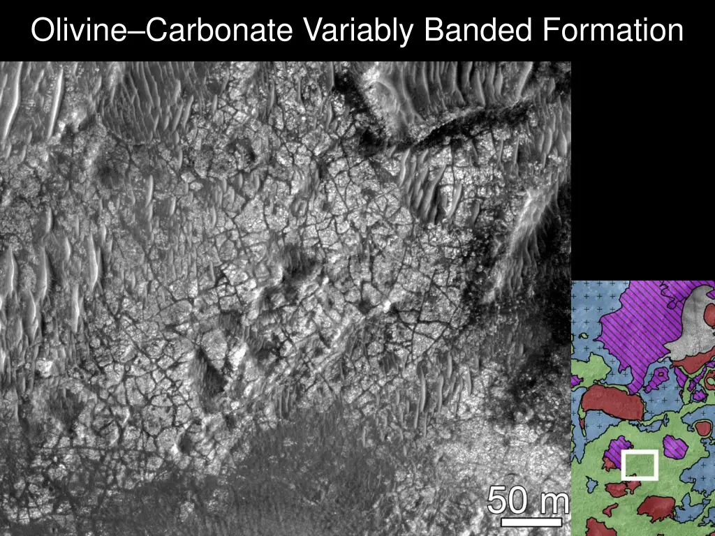 olivine carbonate variably banded formation