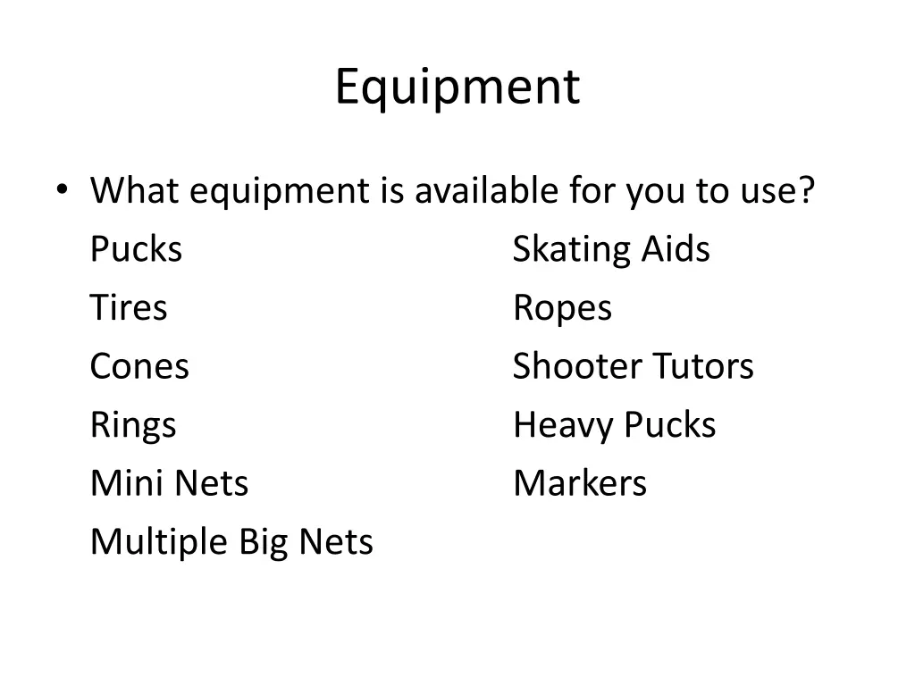 equipment