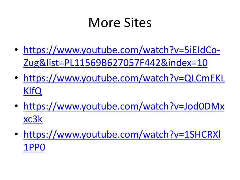 more sites