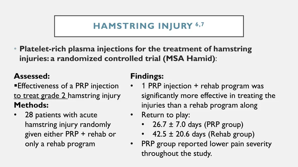 hamstring injury 6 7