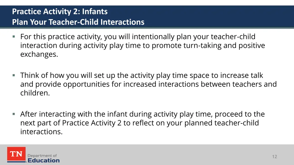 practice activity 2 infants plan your teacher