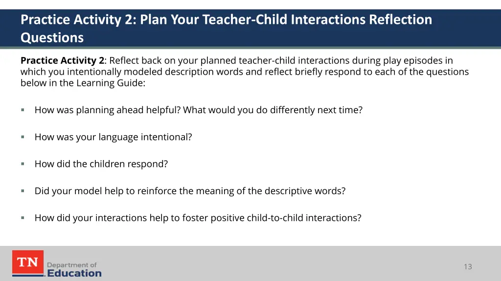 practice activity 2 plan your teacher child