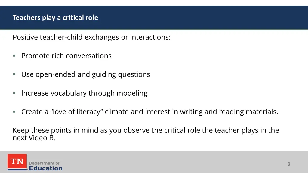 teachers play a critical role