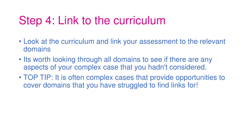 step 4 link to the curriculum