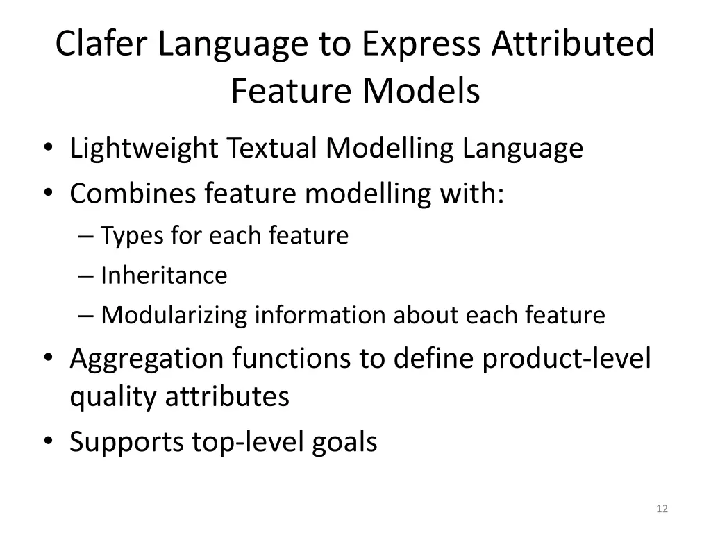 clafer language to express attributed feature