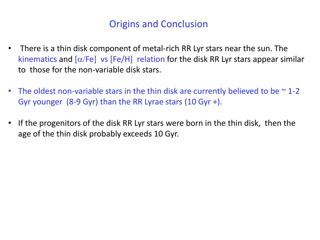 origins and conclusion