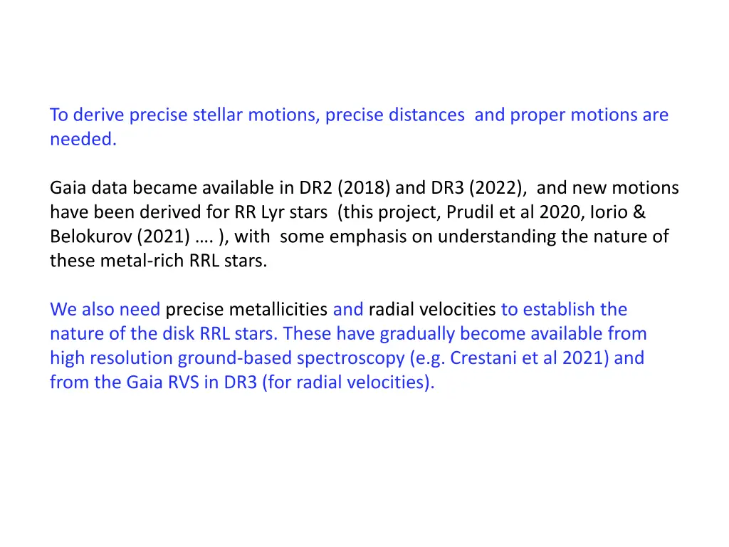 to derive precise stellar motions precise