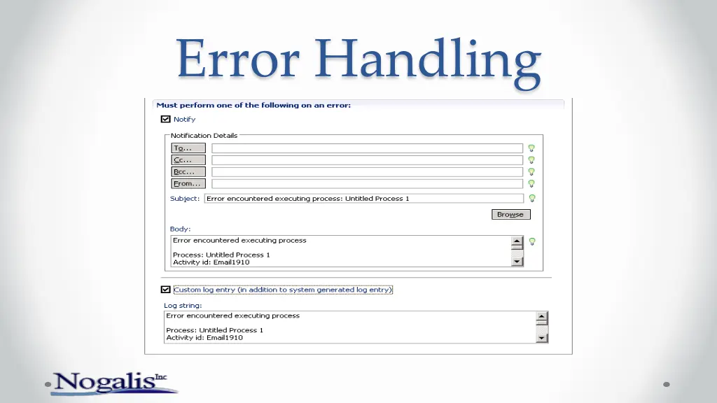 error handling