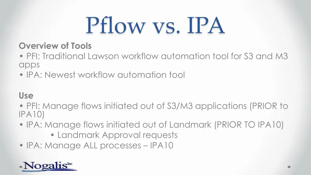 pflow vs ipa overview of tools pfi traditional