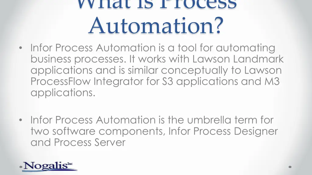 what is process automation infor process