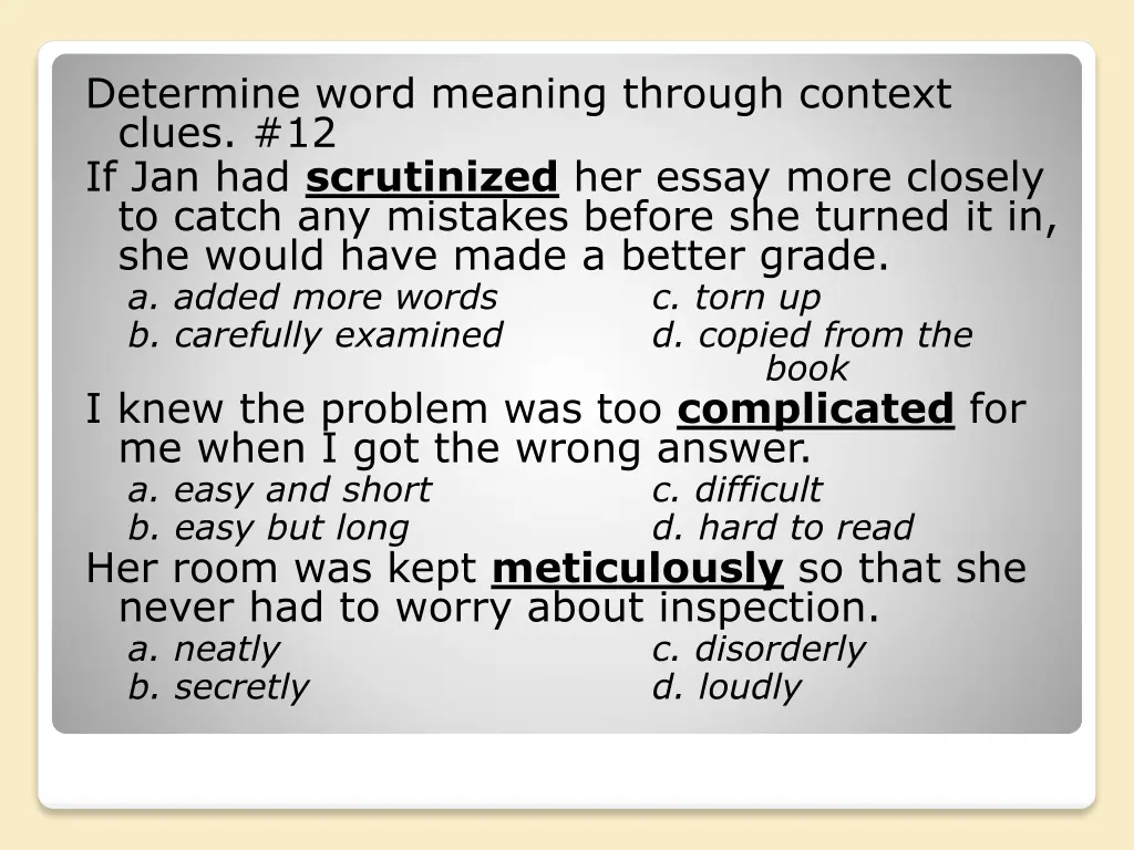 determine word meaning through context clues