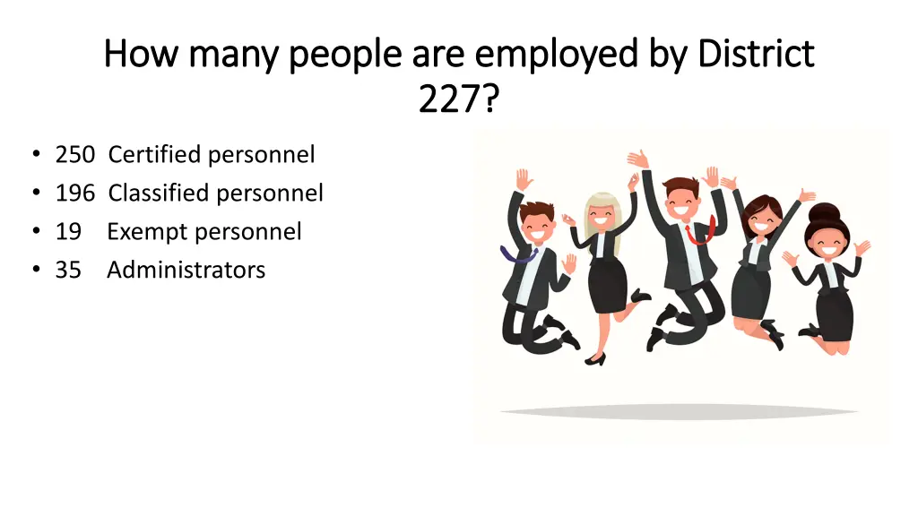 how many people are employed by district how many