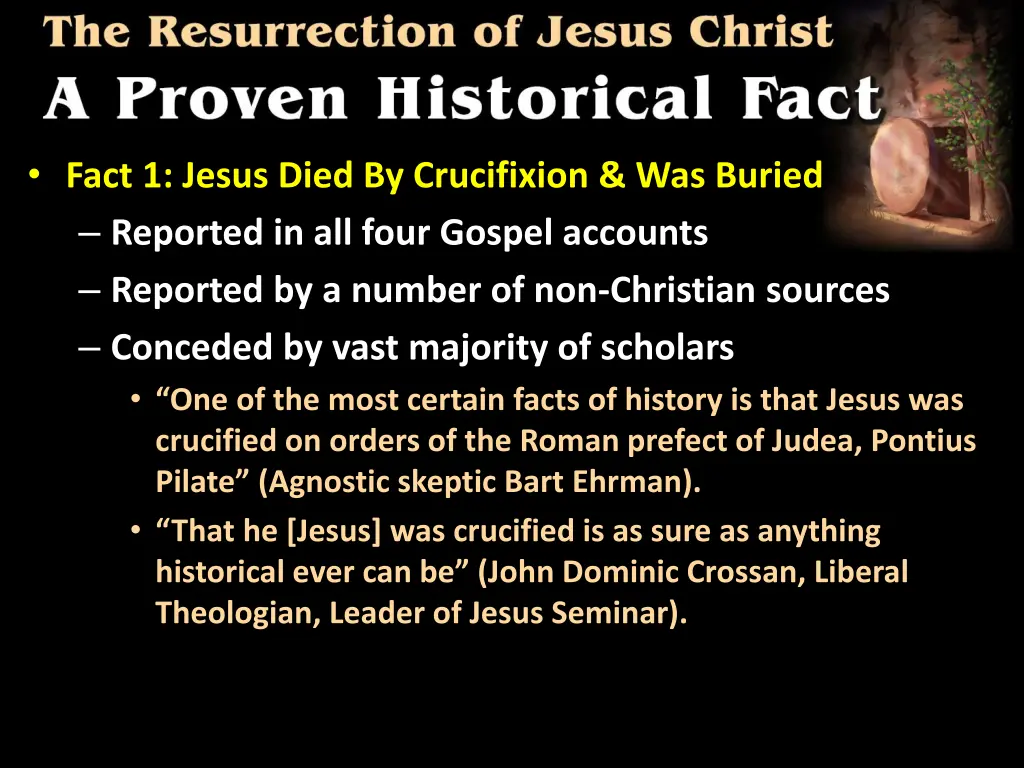 fact 1 jesus died by crucifixion was buried 1