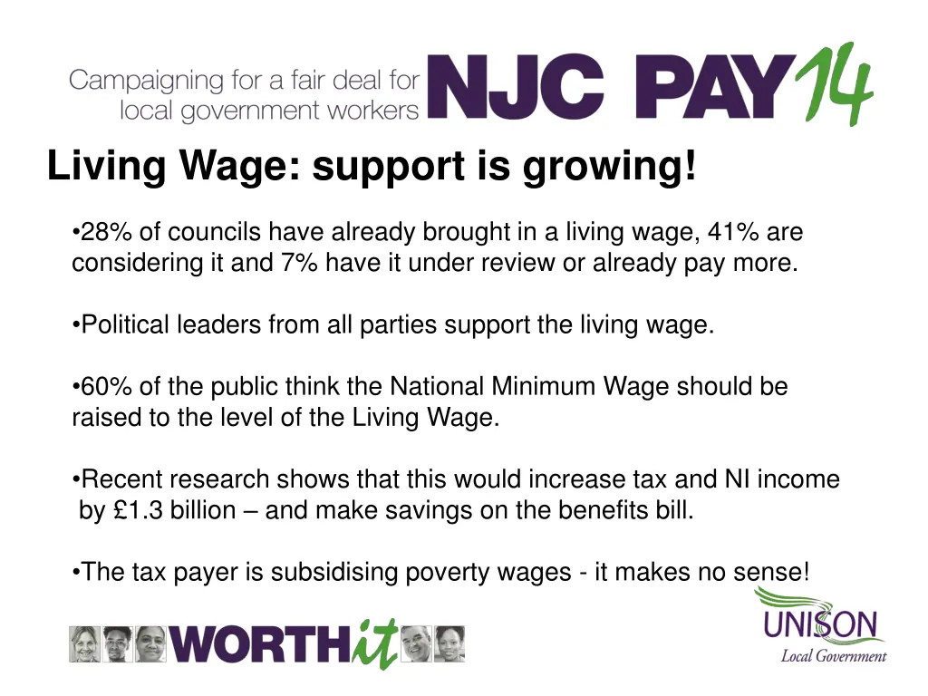 living wage support is growing