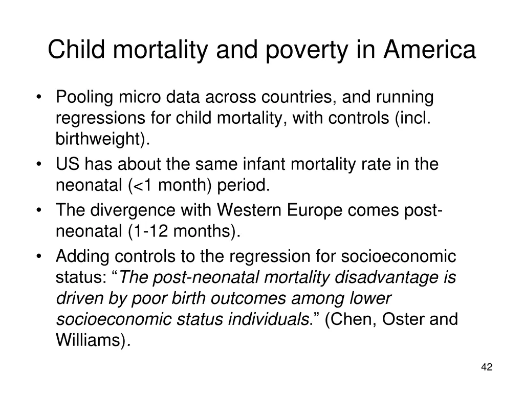 child mortality and poverty in america