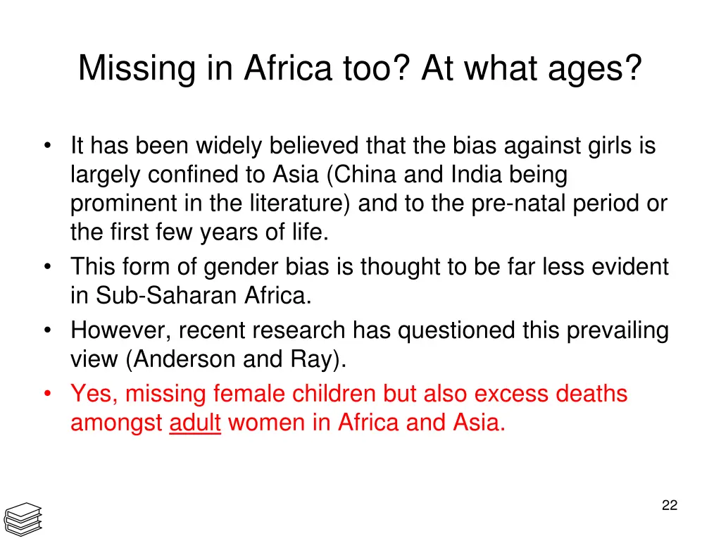 missing in africa too at what ages