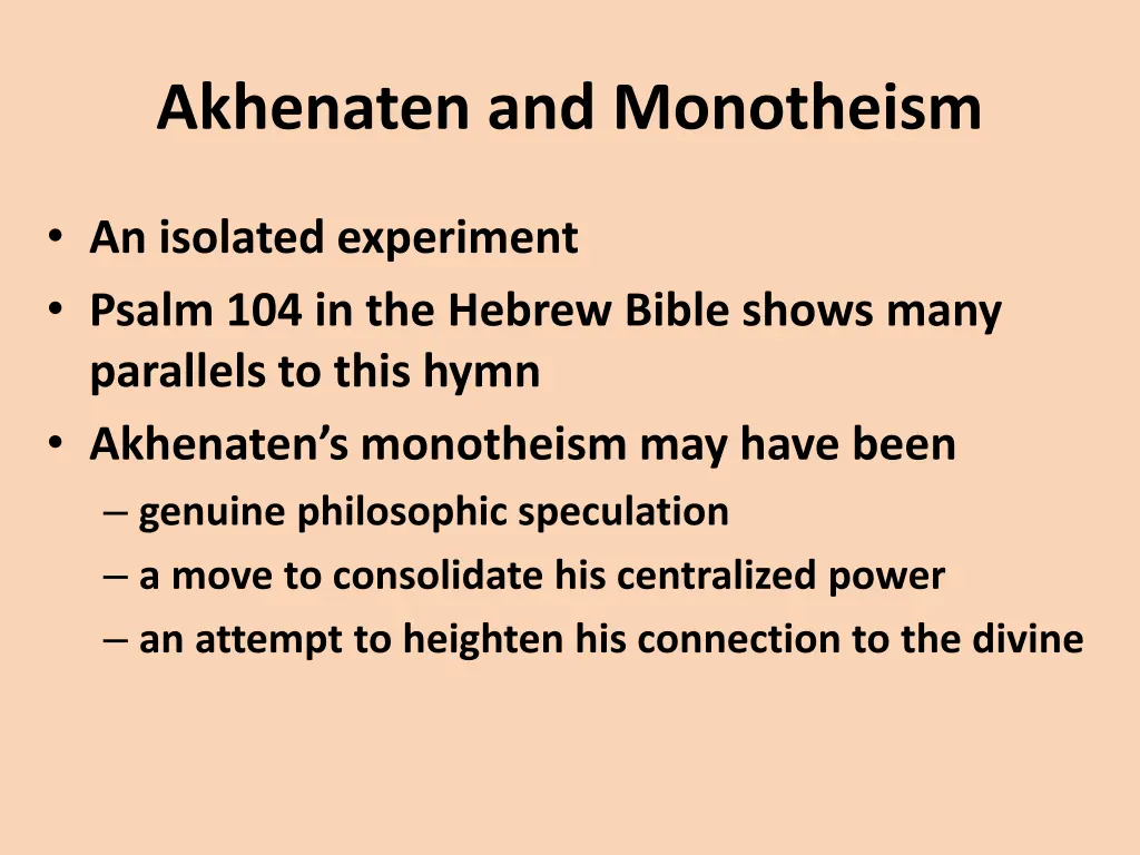 akhenaten and monotheism