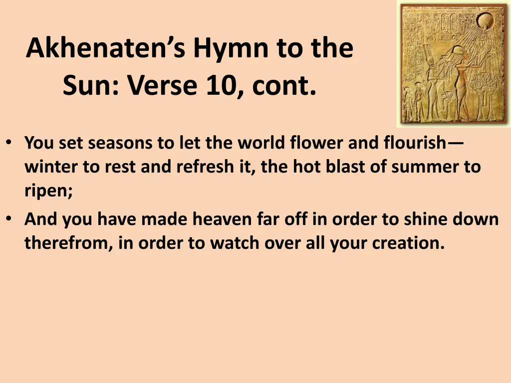 akhenaten s hymn to the sun verse 10 cont