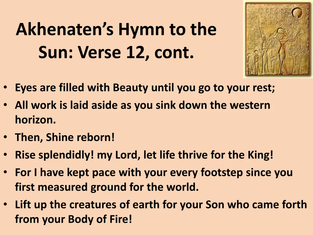 akhenaten s hymn to the sun verse 12 cont