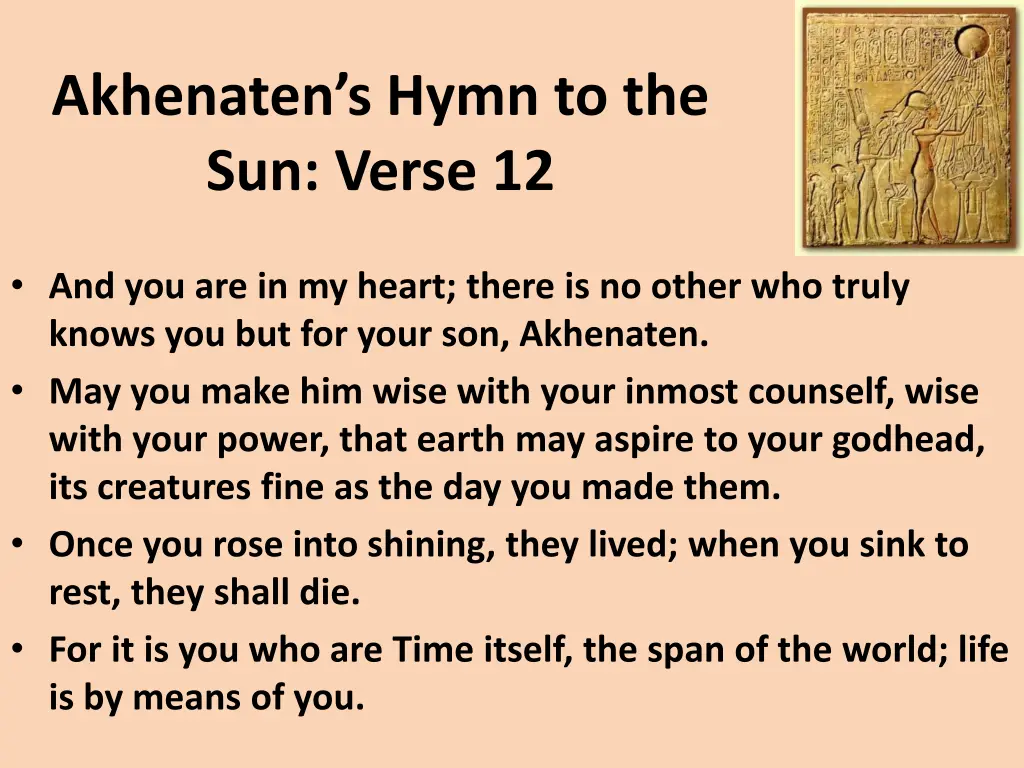 akhenaten s hymn to the sun verse 12