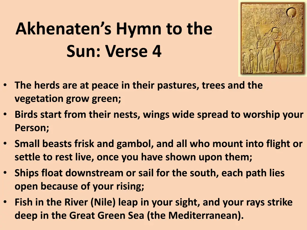 akhenaten s hymn to the sun verse 4