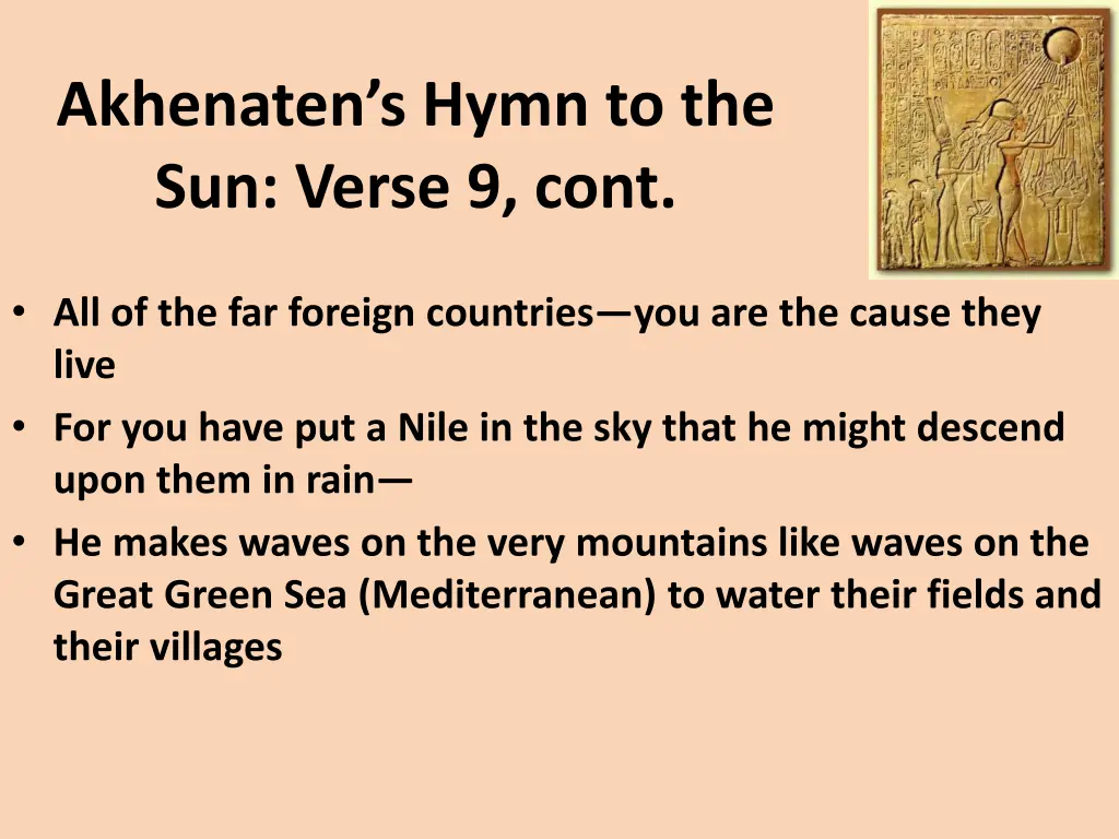 akhenaten s hymn to the sun verse 9 cont