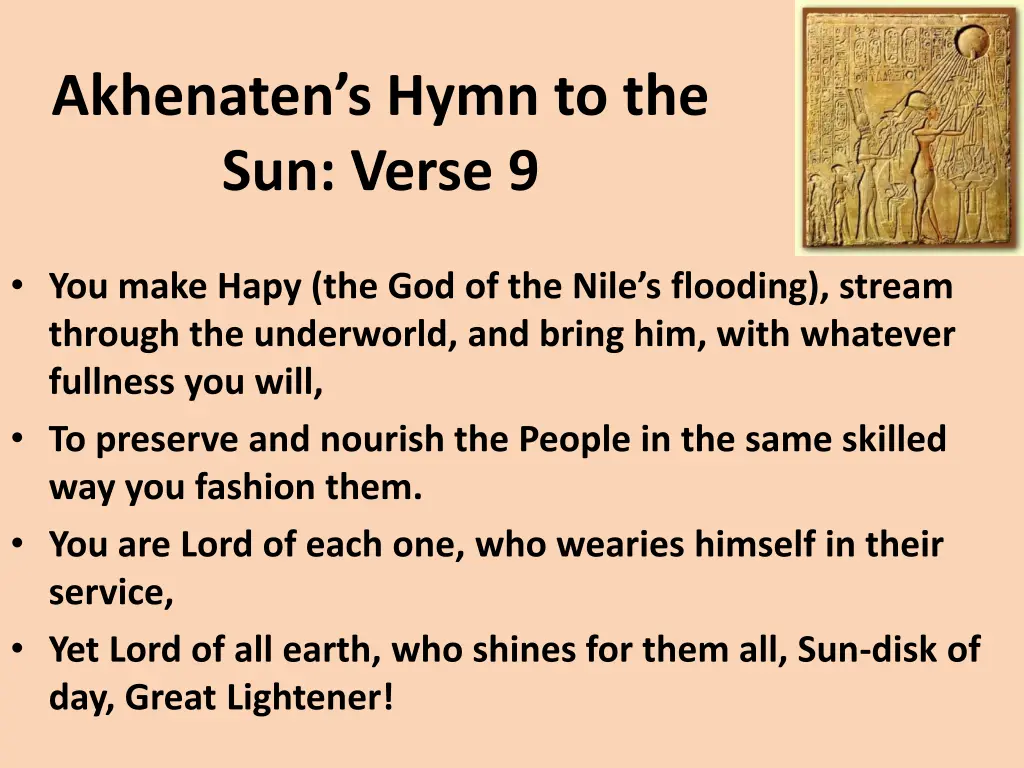 akhenaten s hymn to the sun verse 9