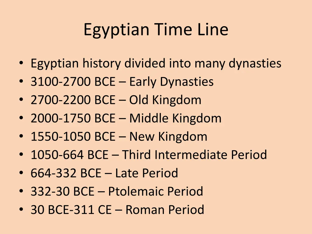 egyptian time line