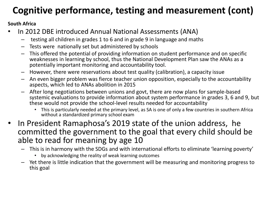 cognitive performance testing and measurement cont