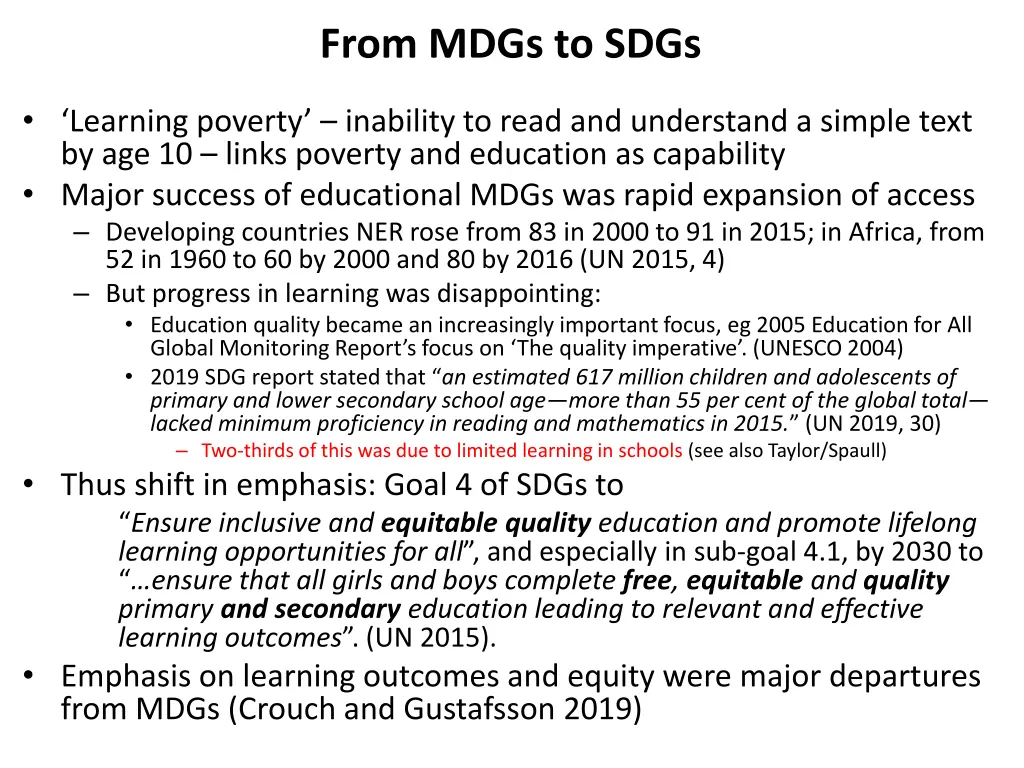 from mdgs to sdgs