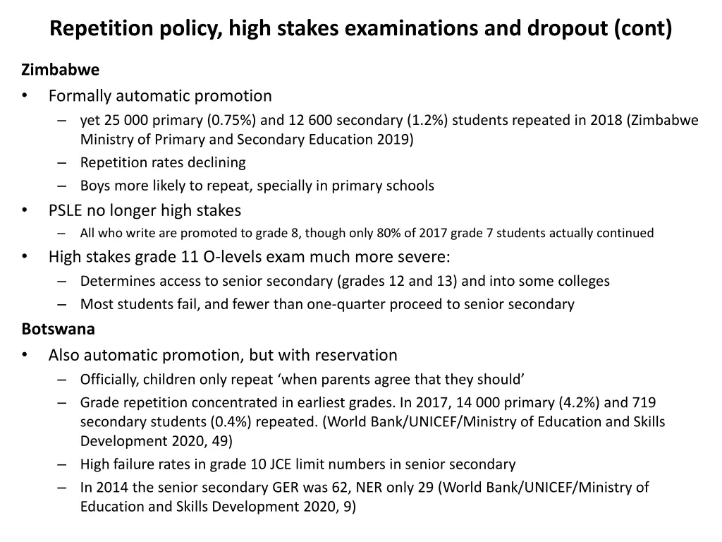 repetition policy high stakes examinations