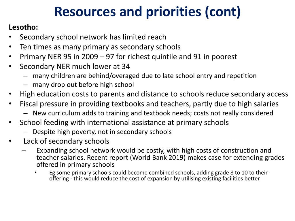 resources and priorities cont 1