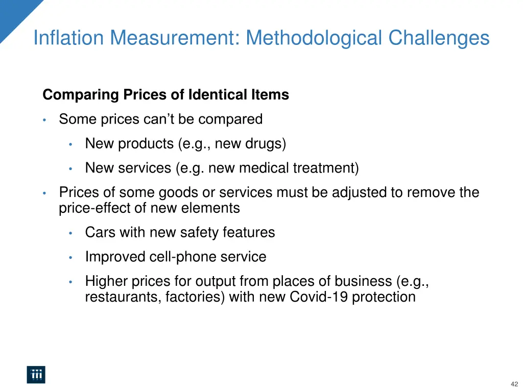 inflation measurement methodological challenges