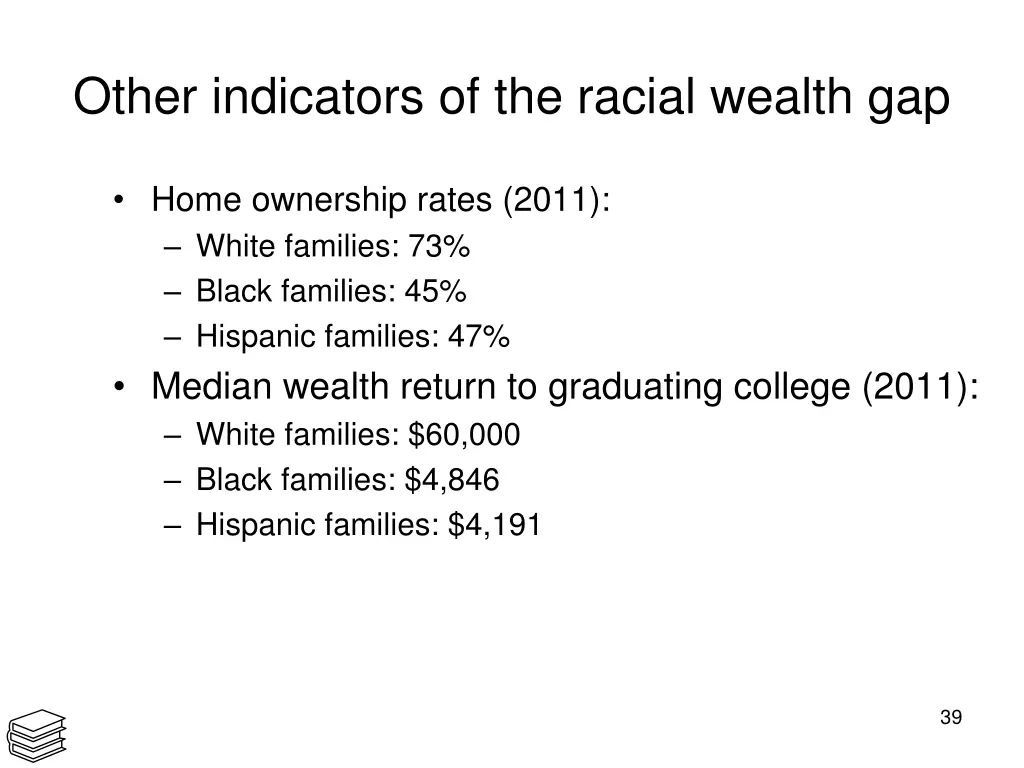 other indicators of the racial wealth gap