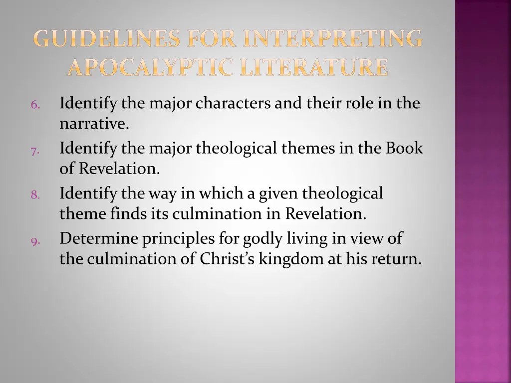 guidelines for interpreting apocalyptic literature 1