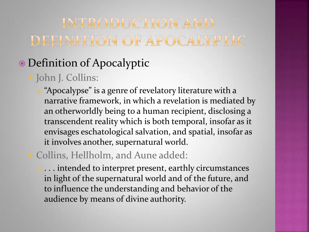 introduction and definition of apocalyptic 1