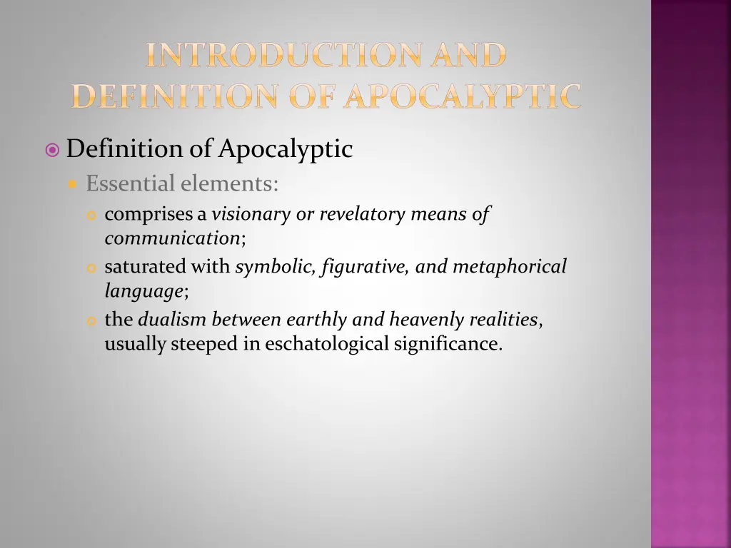 introduction and definition of apocalyptic 2