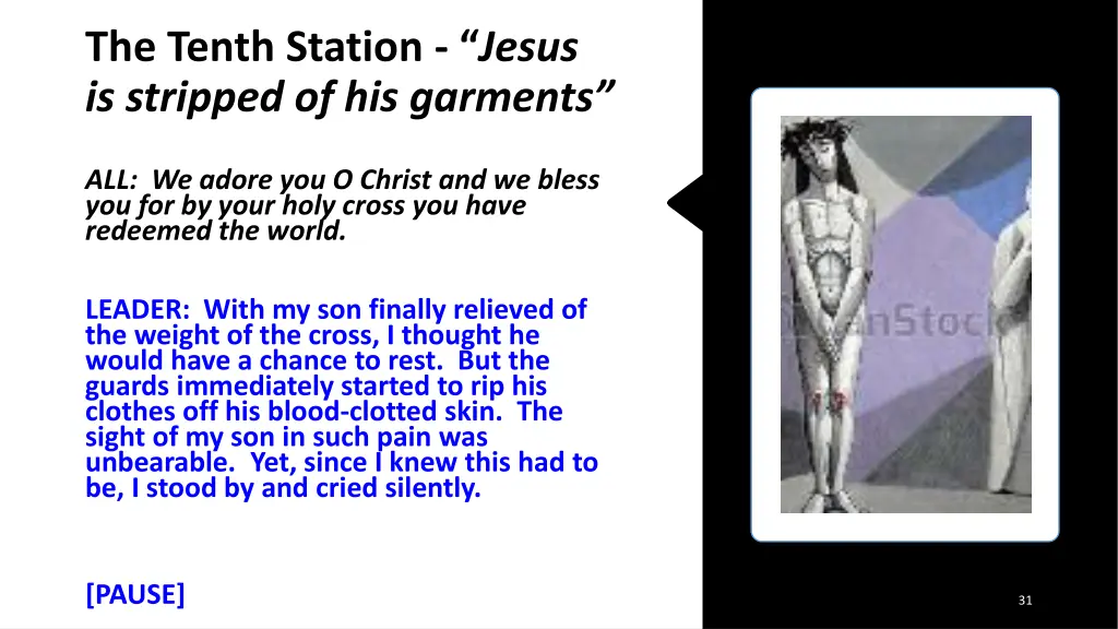 the tenth station jesus is stripped