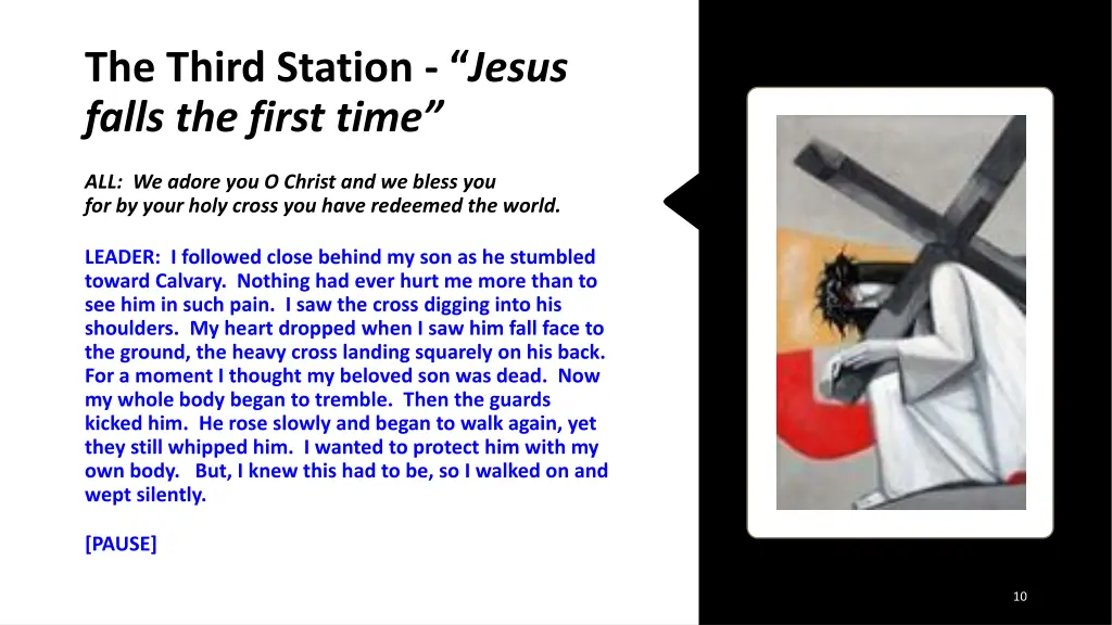 the third station jesus falls the first time