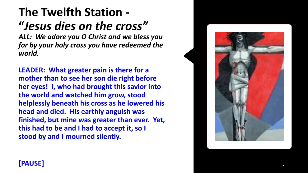 the twelfth station jesus dies on the cross