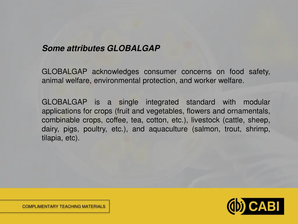 some attributes globalgap globalgap acknowledges